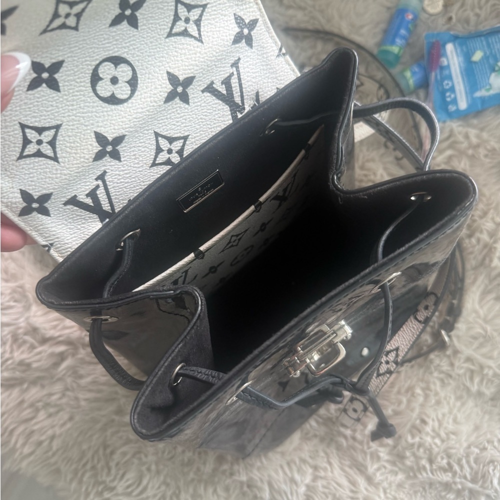 Louis Vuitton Black Patent & White Monogram Mini Backpack - Picture 11 of 12